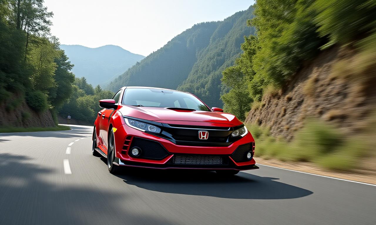 峠道を走るホンダ・シビックタイプR FL5